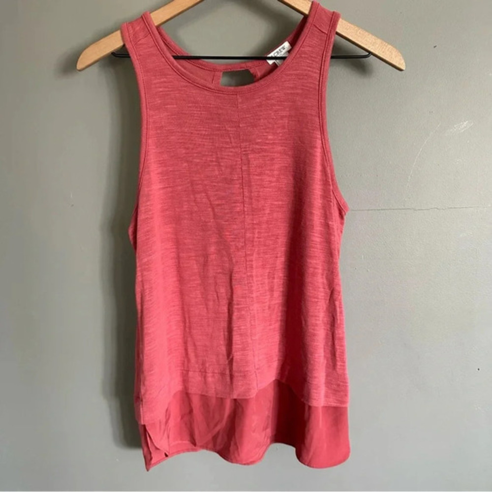 J. Crew‎ Scoop Neck Drapey Tank. Teardrop back cutout. Raspberry. EUC. Small